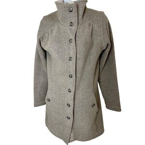 Kühl Womens Gray Wool Blend Button-Front Coat With High Collar Small
